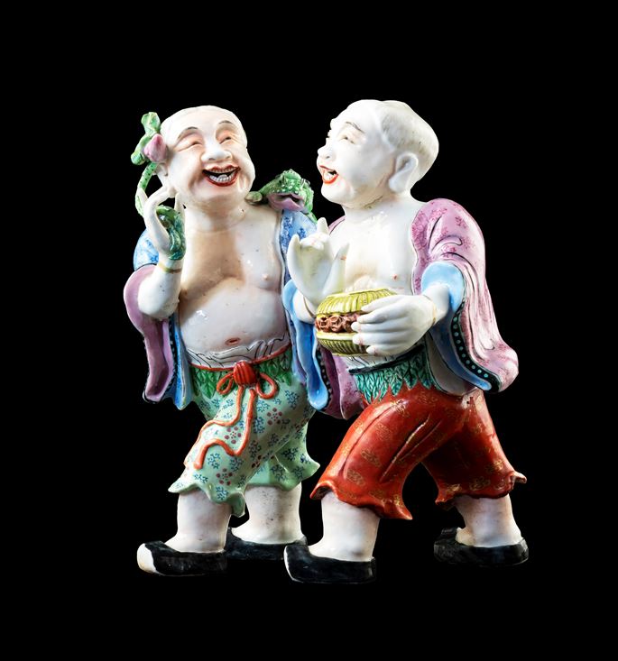 GG: Chinese export porcelain famille rose figure group of the Hehe Erxian | MasterArt